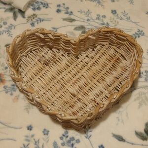 Heart-Shaped Wicker Basket